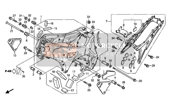 50200MGED03ZA, Glissiere,  Siege *NH461M*, Honda, 1