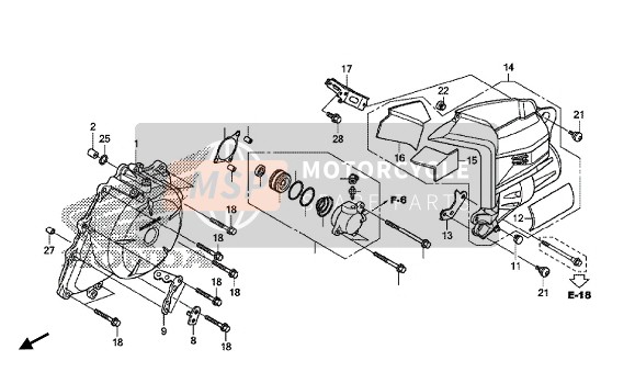 Honda VFR1200XD 2015 A.C. Generator Afdekking voor een 2015 Honda VFR1200XD