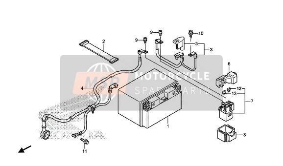 Honda VFR1200XD 2015 BATTERY for a 2015 Honda VFR1200XD