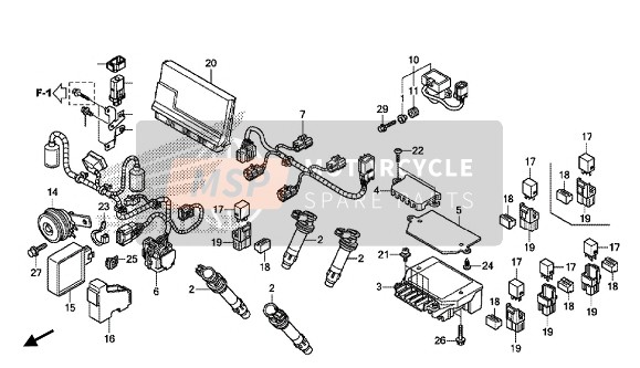 Honda VFR1200XD 2015 Sub-harnas voor een 2015 Honda VFR1200XD