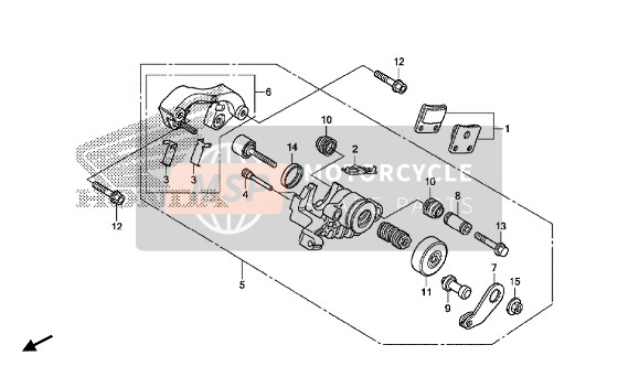 Honda VFR1200XDL 2015 PARK-BREMSSATTEL für ein 2015 Honda VFR1200XDL