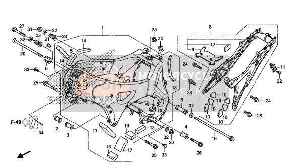 Honda VFR1200XDL 2015 RAHMENKÖRPER für ein 2015 Honda VFR1200XDL