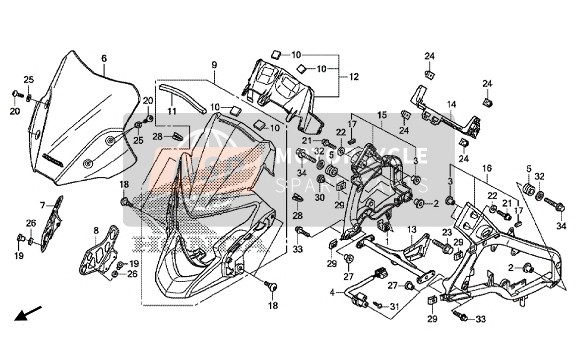 Honda VFR1200XDL 2015 Capot supérieur pour un 2015 Honda VFR1200XDL