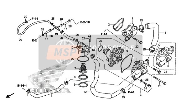 Honda VFR1200XL 2015 Waterpomp voor een 2015 Honda VFR1200XL