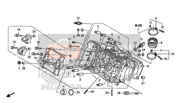 Honda VFR800X 2015 Cabeza de cilindro (Frente) para un 2015 Honda VFR800X