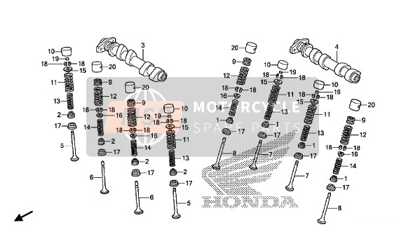 Honda VFR800X 2015 Nokkenas & Klep (Achter) voor een 2015 Honda VFR800X