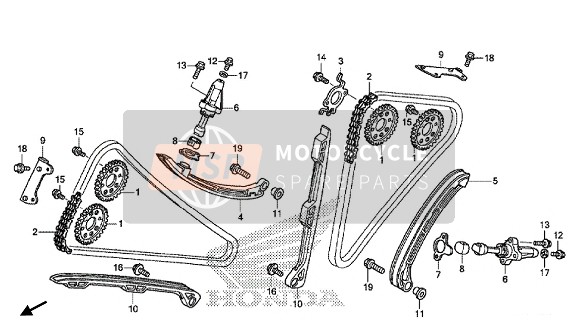 Honda VFR800X 2015 Nokkenasketting & Spanner voor een 2015 Honda VFR800X