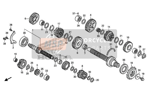 Honda VFR800X 2015 Transmissie voor een 2015 Honda VFR800X