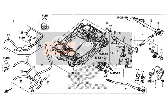 Honda VFR800X 2015 Gasklephuis voor een 2015 Honda VFR800X