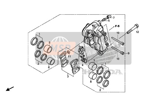 Honda VFR800X 2015 BREMSSATTEL VORNE LINKS für ein 2015 Honda VFR800X