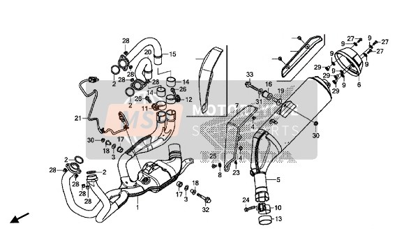 18310MJMD60, Geluiddemper Compl., Honda, 4