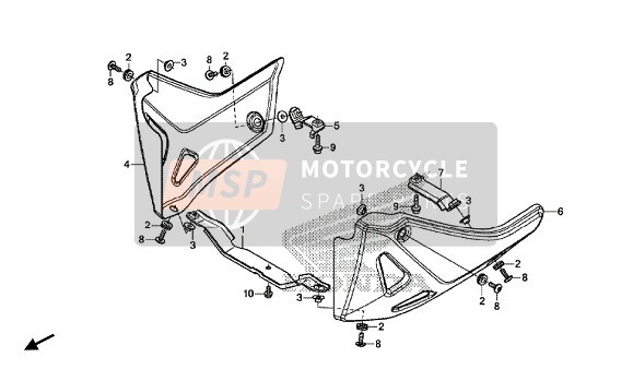 64472MJMD60, Stay B, L. Under Cover, Honda, 0