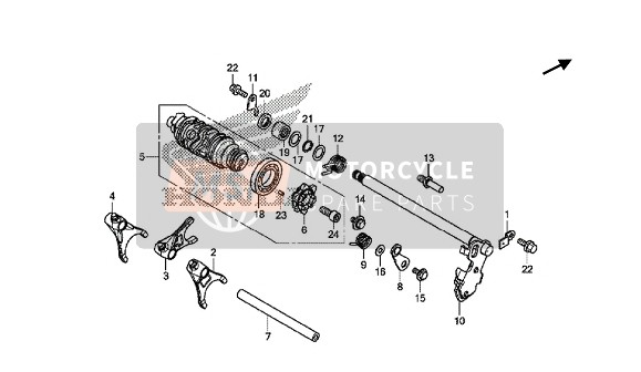 24610MJED00, Eje Comp.,  Cambio Velocid, Honda, 0