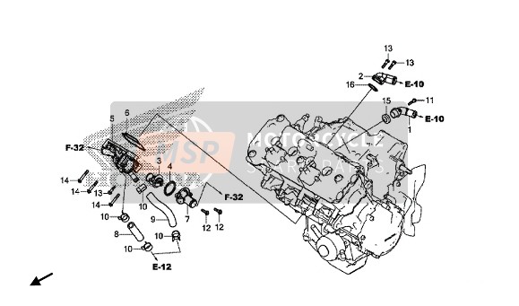 19528MJED00, Flexible D D'Eau, Honda, 0