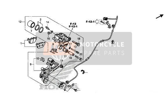 Honda CB650F 2016 REAR BRAKE CALIPER for a 2016 Honda CB650F