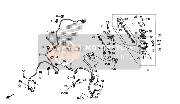 Honda CB650FA 2016 FR. Maître-cylindre de frein pour un 2016 Honda CB650FA