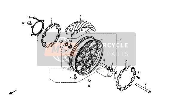 Honda CB650FA 2016 Voorwiel voor een 2016 Honda CB650FA