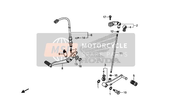 Honda CB650FA 2016 PEDAL für ein 2016 Honda CB650FA