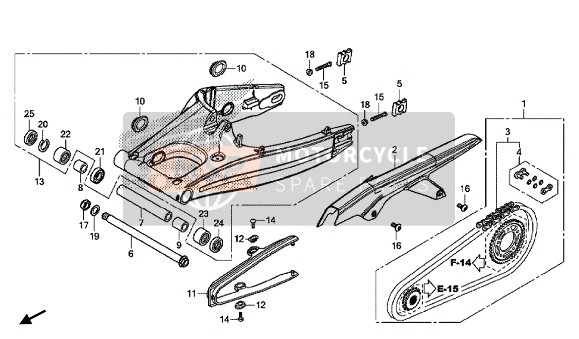 Honda CB650FA 2016 Brazo oscilante para un 2016 Honda CB650FA