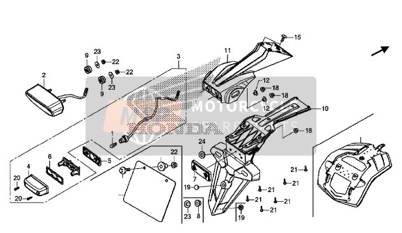 Honda CB650FA 2016 TAILLIGHT for a 2016 Honda CB650FA