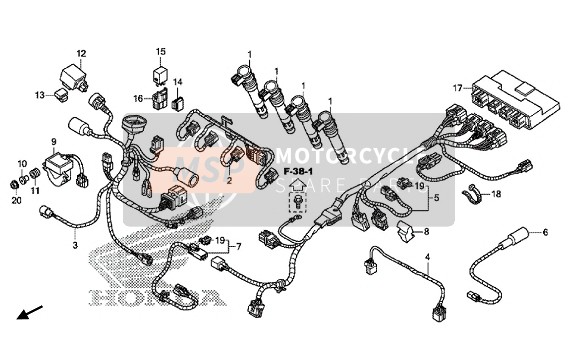 Honda CBR1000RA 2016 Arnés secundario para un 2016 Honda CBR1000RA