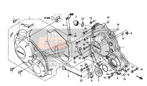 Honda CBR1000RR 2016 RECHTE KURBELGEHÄUSEABDECKUNG für ein 2016 Honda CBR1000RR