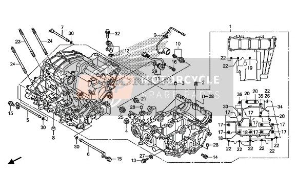 Honda CBR1000RR 2016 Carter voor een 2016 Honda CBR1000RR