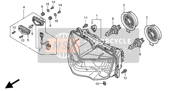 33102MASE01, Headlight Unit, Honda, 0