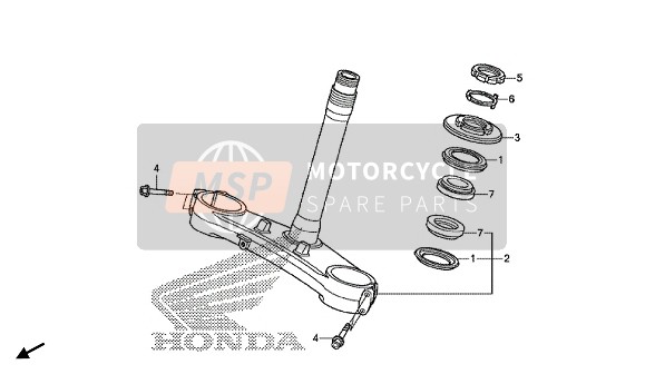 Honda CBR1000RR 2016 T-Stuk voor een 2016 Honda CBR1000RR