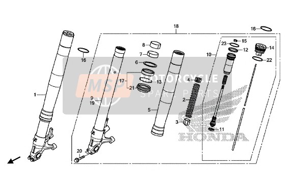 Honda CBR1000RR 2016 Tenedor frontal para un 2016 Honda CBR1000RR