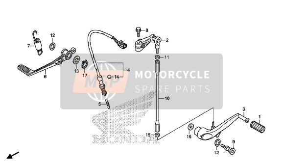 Honda CBR1000RR 2016 Pedale per un 2016 Honda CBR1000RR