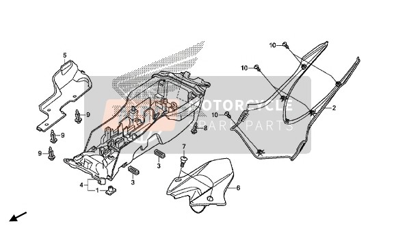 Honda CBR1000RR 2016 Guardabarros trasero para un 2016 Honda CBR1000RR