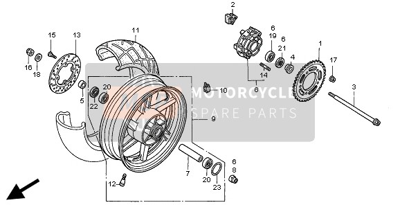 41201MBZ610, Aangedreven Kettingwiel,, Honda, 1