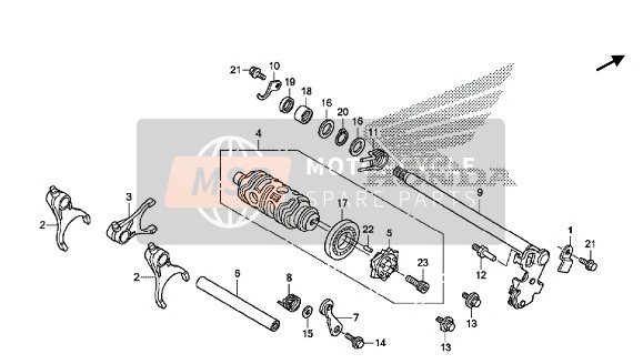 Honda CBR1000S 2016 ÉquipementShift Drum pour un 2016 Honda CBR1000S