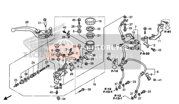 Honda CBR1000SA 2016 Maître-cylindre de frein avant pour un 2016 Honda CBR1000SA