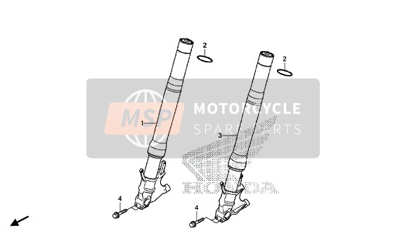 Honda CBR1000SA 2016 Tenedor frontal para un 2016 Honda CBR1000SA