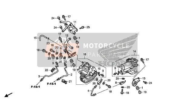 Honda CBR1000SA 2016 Unité d'alimentation arrière & Unité de valve arrière pour un 2016 Honda CBR1000SA