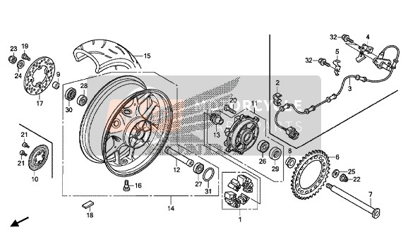 42650MKBR50ZA, Wheel Sub Assy., Rr. (Wl) *TYPE3* (TYPE3 ), Honda, 0