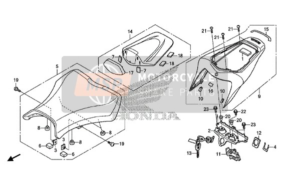 Honda CBR1000SA 2016 Zadel voor een 2016 Honda CBR1000SA