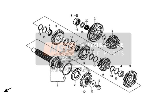 Honda CBR500RA 2016 TRANSMISSION (COUNTERSHAFT) for a 2016 Honda CBR500RA