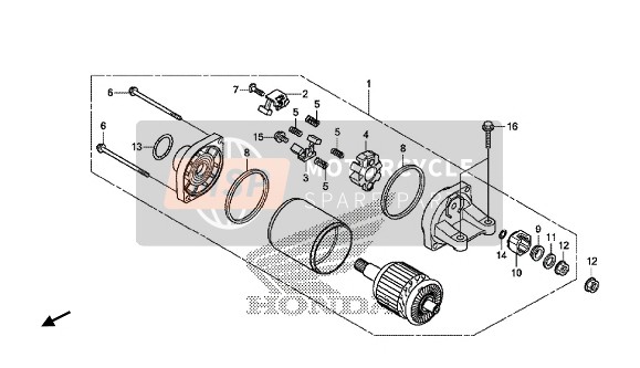 Honda CBR650F 2016 Startend Motor voor een 2016 Honda CBR650F