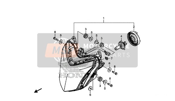 Honda CBR650F 2016 SCHEINWERFER (1) für ein 2016 Honda CBR650F