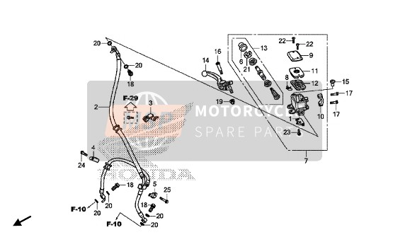 Honda CBR650F 2016 FR. Maître-cylindre de frein pour un 2016 Honda CBR650F