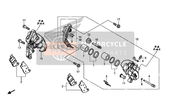 Honda CBR650F 2016 Remklauw voor voor een 2016 Honda CBR650F