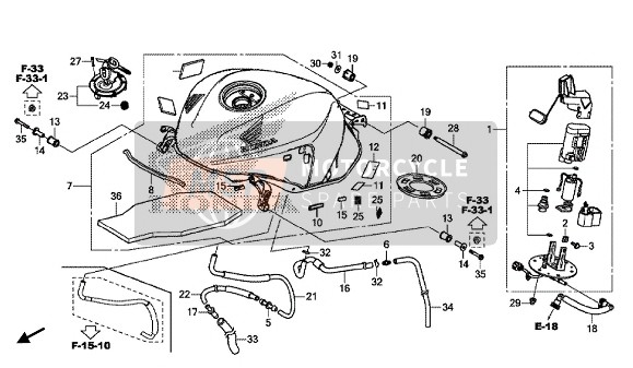 Honda CBR650FA 2016 Réservoir d'essence pour un 2016 Honda CBR650FA