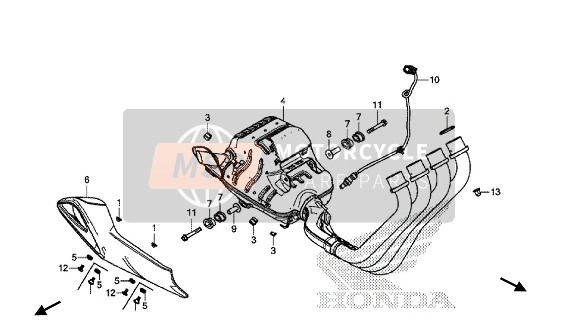 Honda CBR650FA 2016 Uitlaatdemper voor een 2016 Honda CBR650FA