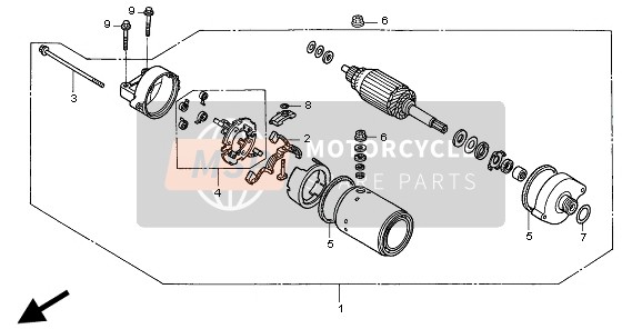 Honda CBR1100XX 1998 Startend Motor voor een 1998 Honda CBR1100XX