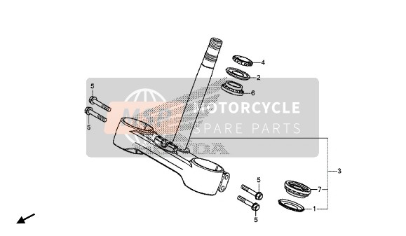 Honda CRF1000 2016 Piantone dello sterzo per un 2016 Honda CRF1000