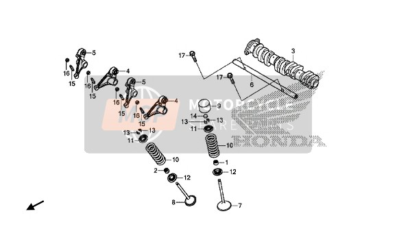 Honda CRF1000A 2016 Árbol De Levas & Válvula para un 2016 Honda CRF1000A