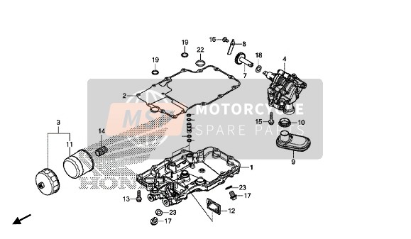 Honda CRF1000A 2016 ÖLWANNE & ÖLPUMPE für ein 2016 Honda CRF1000A